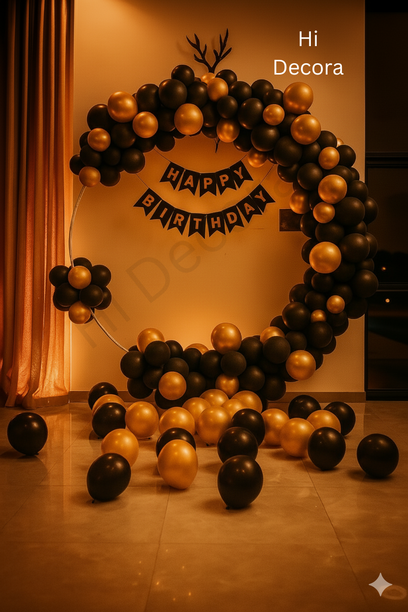 Black And Gold Ring Balloon