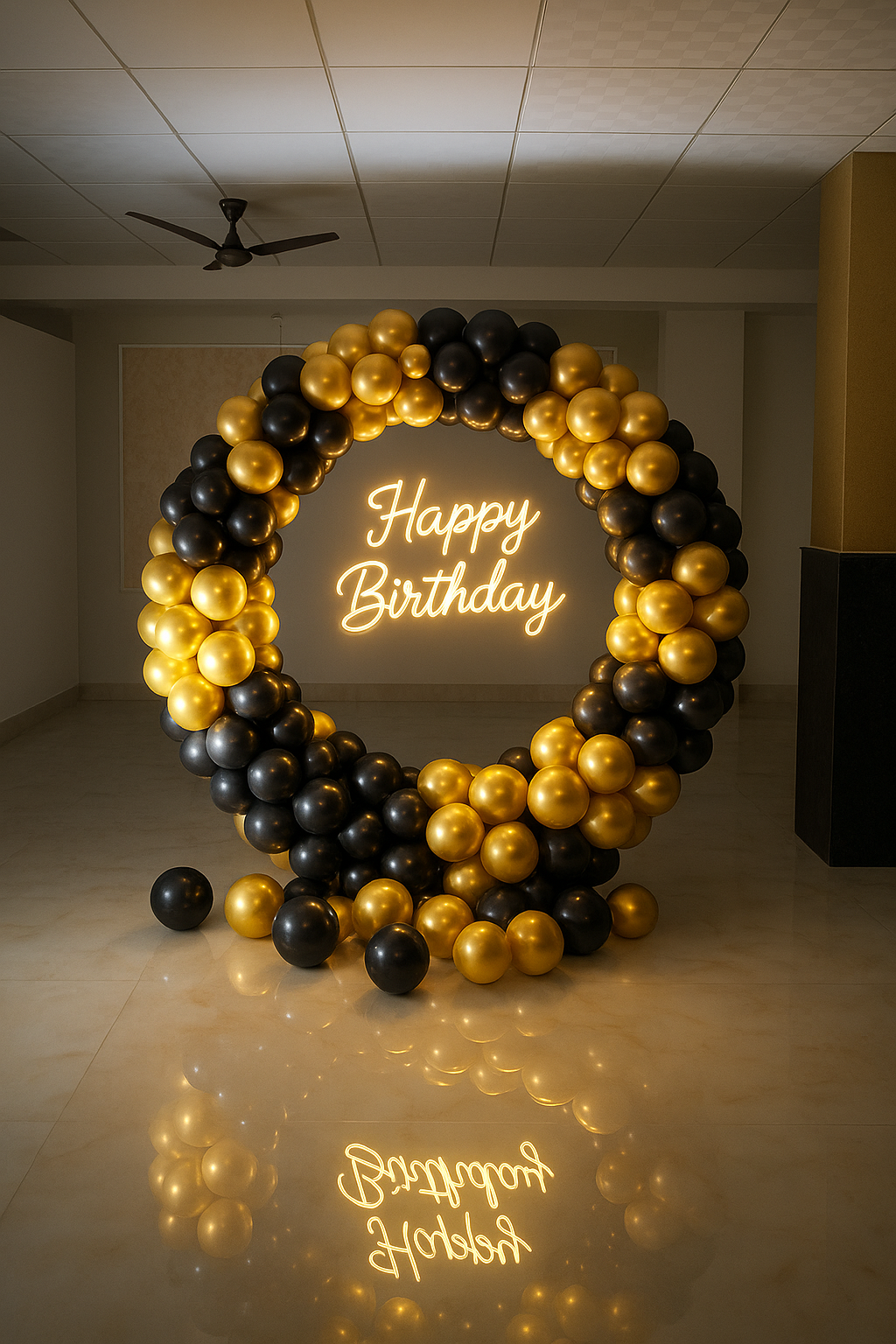 Black and Golden Ring Decor
